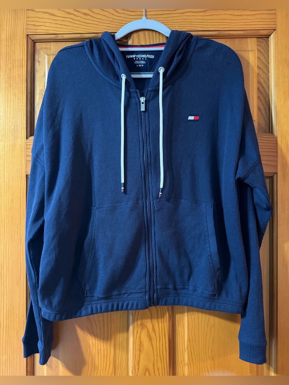 Tommy Hilfiger Navy Full-Zip Hooded Jacket with Logo